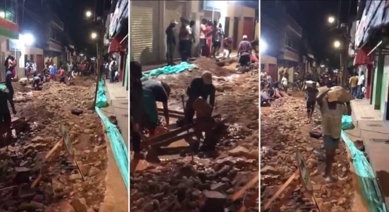 Multidão destrói rua na Colômbia após boatos de que local estaria repleto de ouro