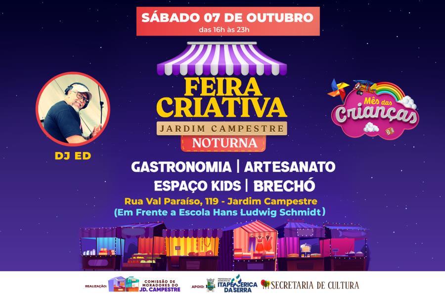 Feira Criativa Noturna acontece no Jardim Campestre