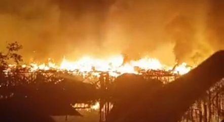 Incêndio destrói a moradia de 260 famílias em Santos, no litoral de SP
