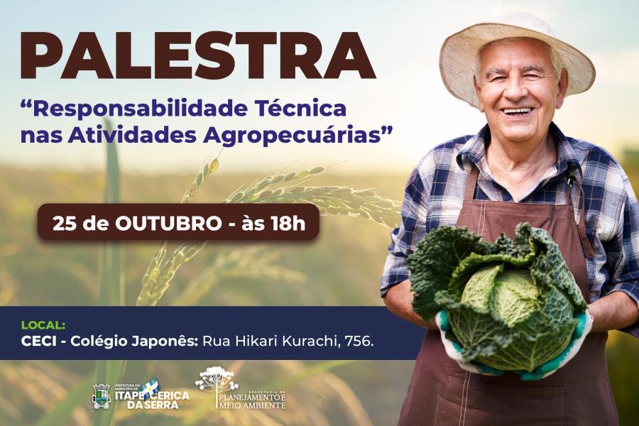 Palestra “Responsabilidade Técnica nas Atividades Agropecuárias”, será ministrada no Colégio Japonês