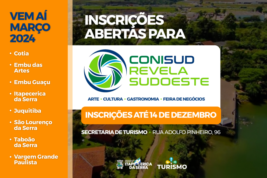 Conisud Revela Sudoeste está com inscrições abertas até 14/12