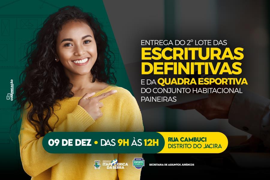 Prefeitura entrega 2º Lote de Escrituras e Quadra Esportiva no CHP