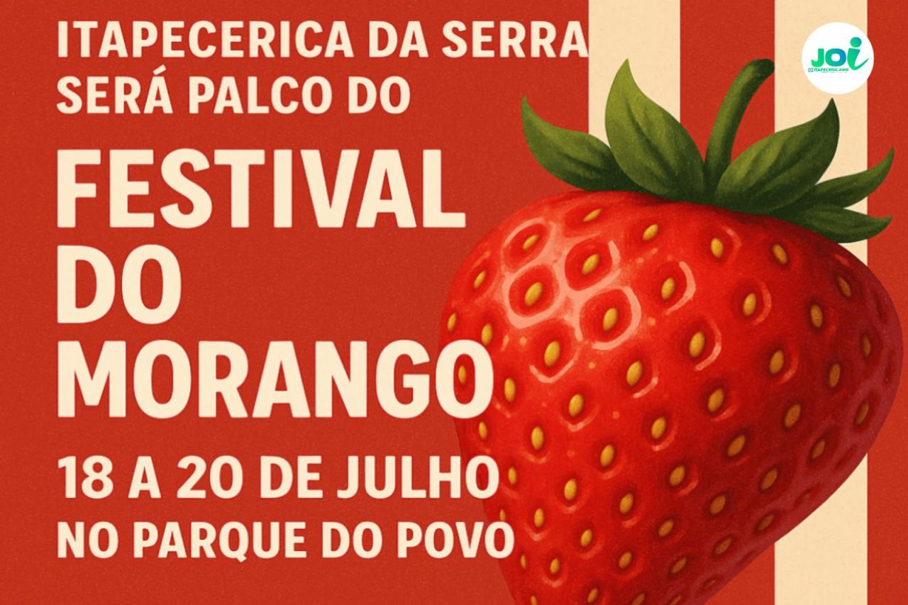 Itapecerica da Serra será palco do Festival do Morango de 18 a 20 de julho no Parque do Povo