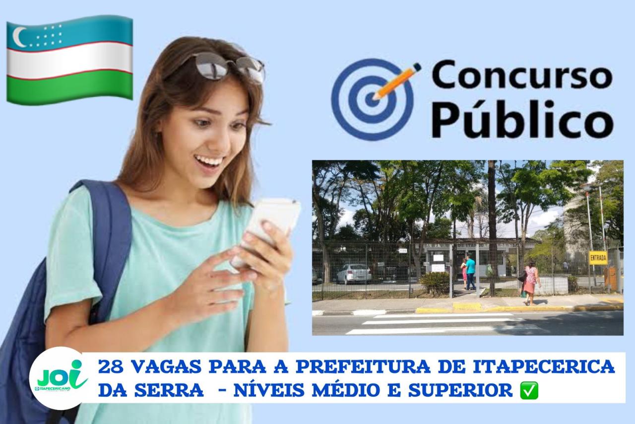 Prefeitura de Itapecerica da Serra abre concurso com 28 vagas e salários de até R$3.997,35