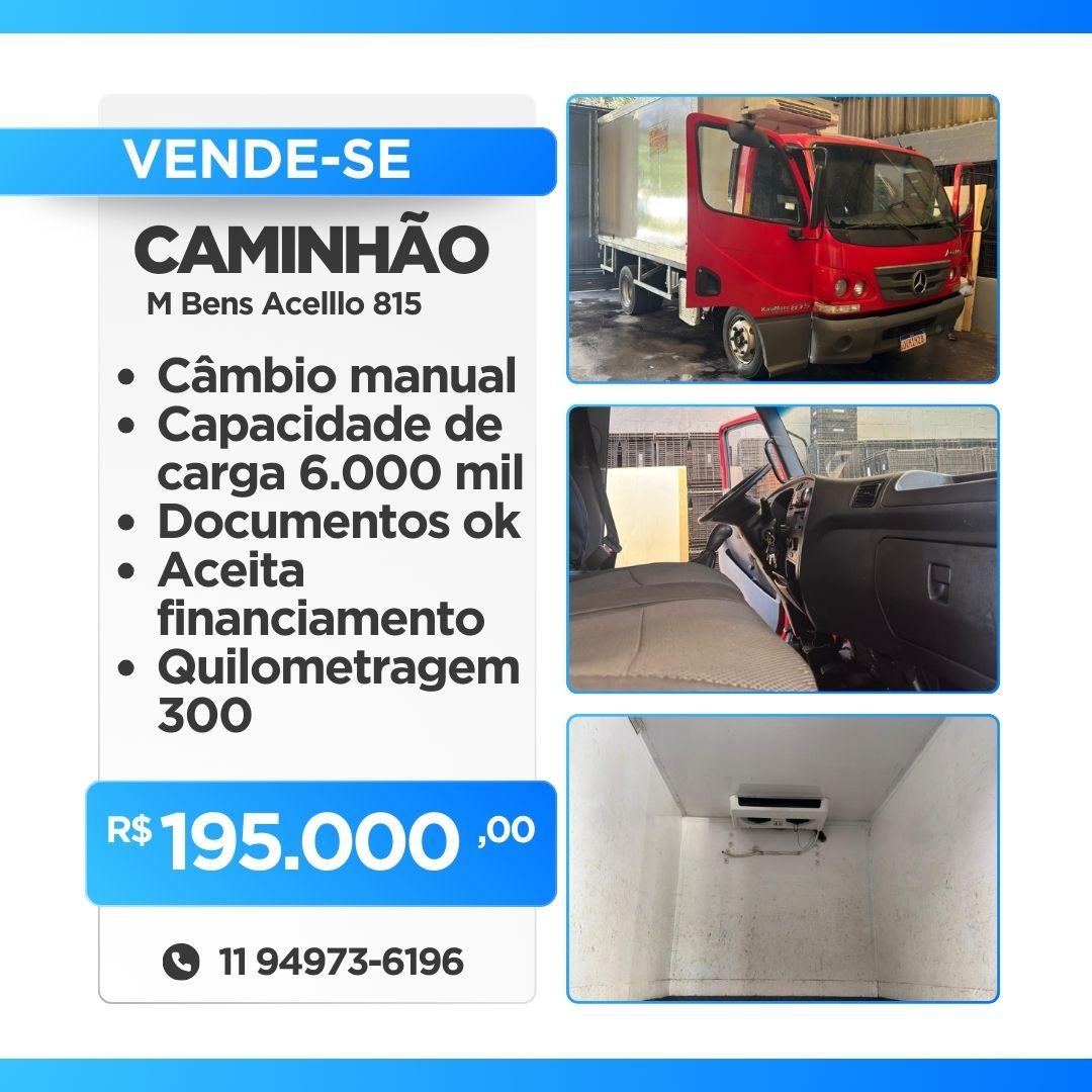 Caminhão refrigerado Mercedes-Benz Accelo 815 está à venda e pronto para trabalha