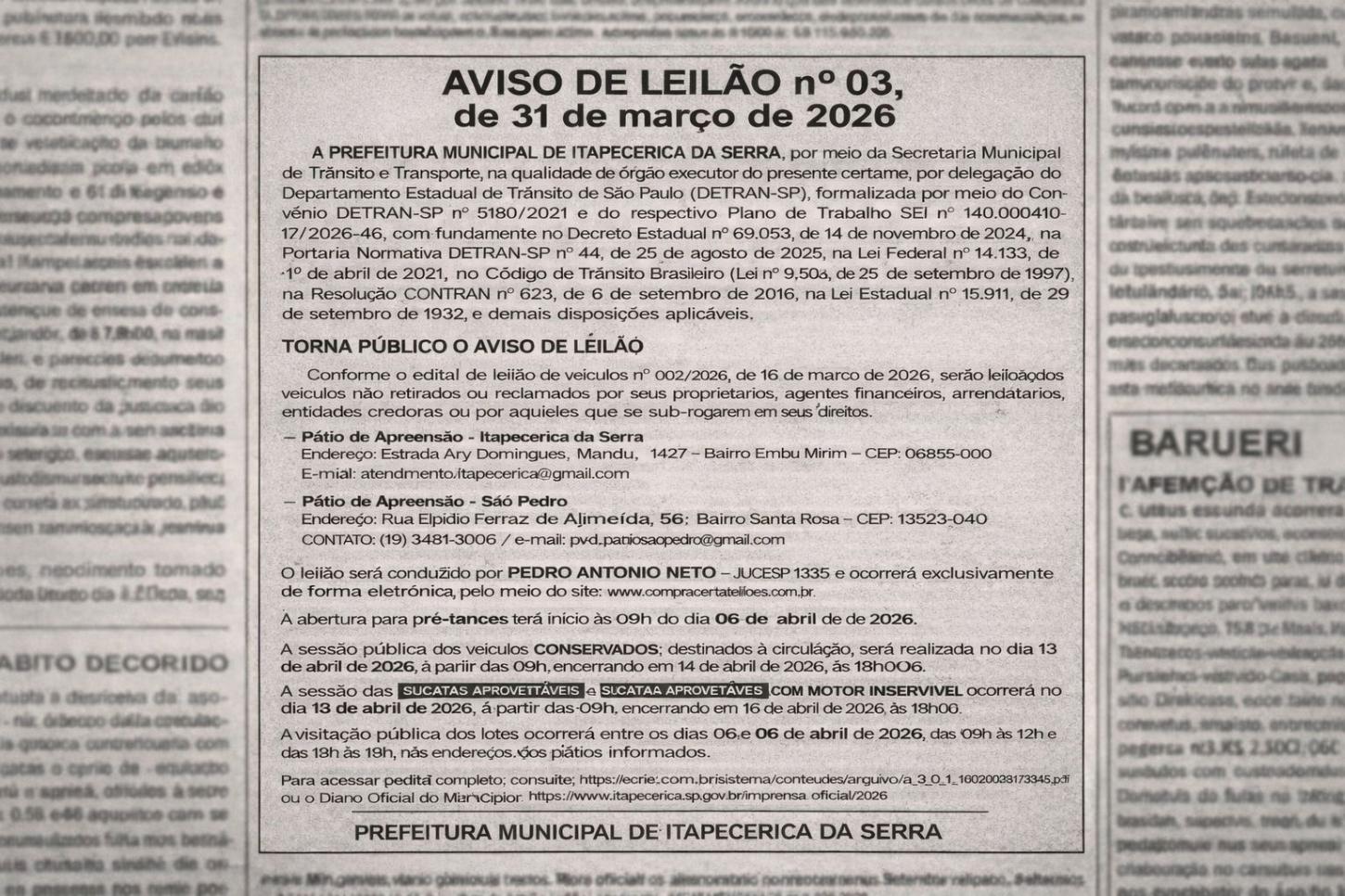 Aviso Nº 03