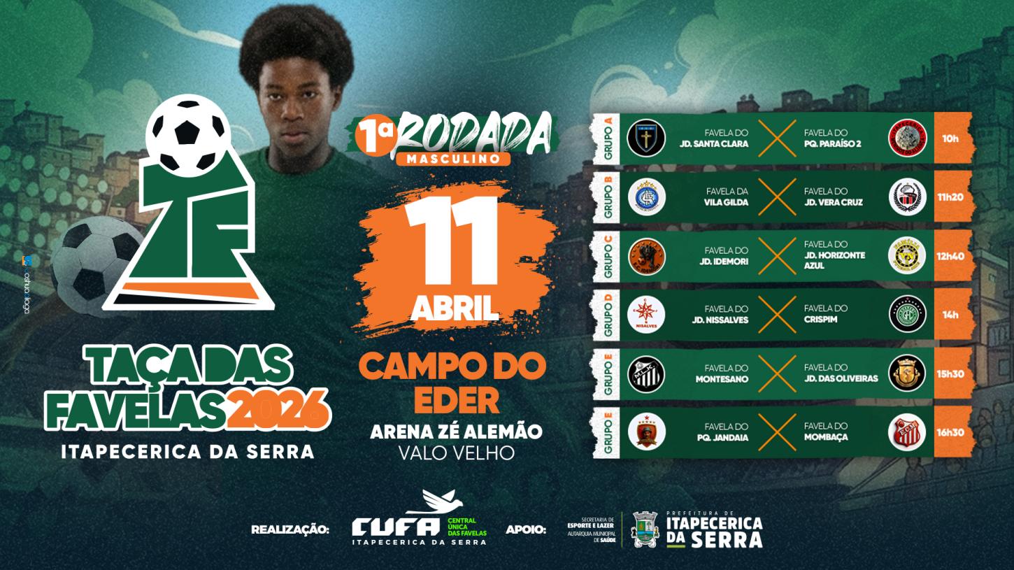 Taça das Favelas 2026: 5ª edição começa no próximo sábado (11)