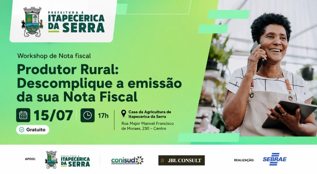 Workshop gratuito orienta produtores rurais sobre emissão de Nota Fiscal em Itapecerica da Serra