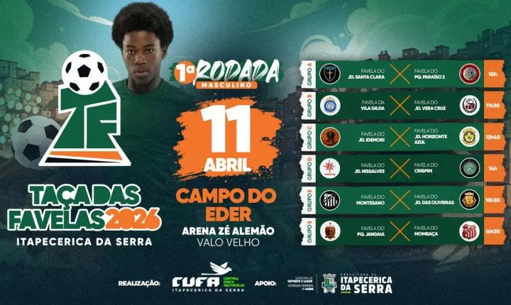 Taça das Favelas 2026: 5ª edição começa no próximo sábado (11)