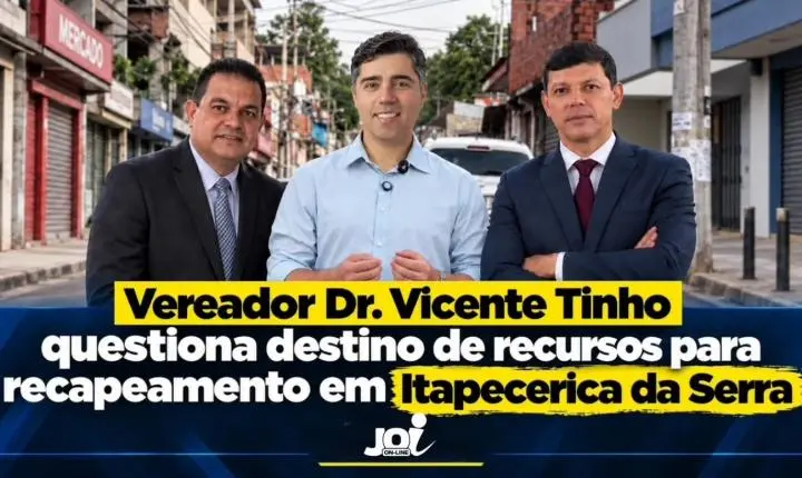 Vereador Dr. Vicente Tinho questiona destino de recursos para recapeamento em Itapecerica da Serra