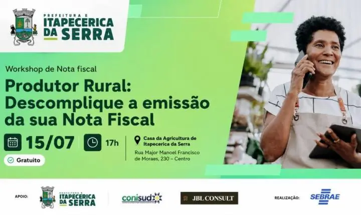 Workshop gratuito orienta produtores rurais sobre emissão de Nota Fiscal em Itapecerica da Serra